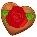 Cookie Heart Red Rose