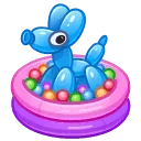 Spring Basket Balloon Dog