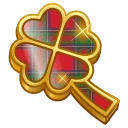 Clover Pin Red Tartan