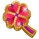 Clover Pin Crystal Hearts